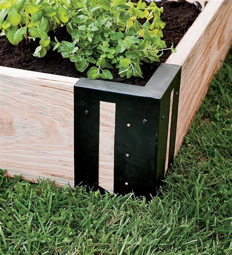 metal bed corner brackets|corner brackets for garden boxes.